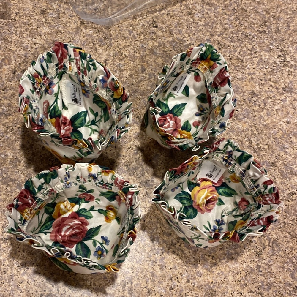 4 Longaberger Thyme Fabric Basket Liners Garden Splendor Floral - Picture 8 of 14